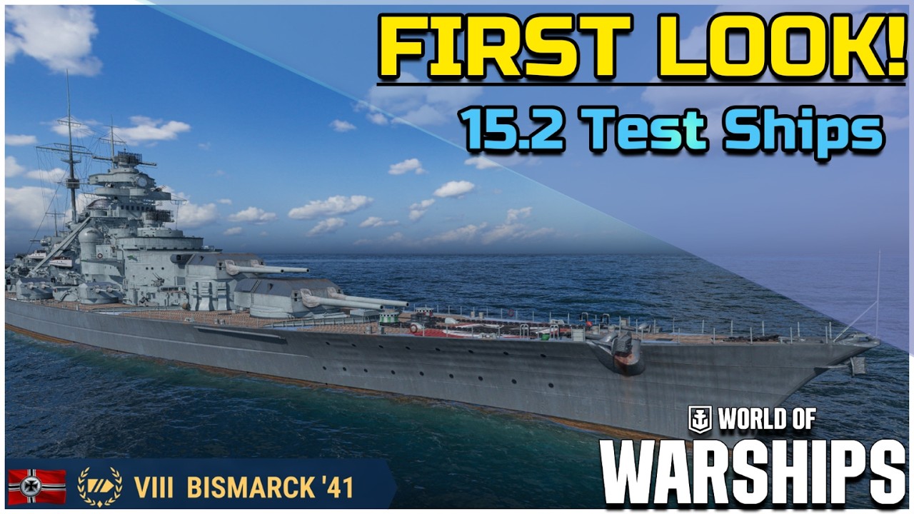 First look Bismarck '41, Calvi, Prince of Wales, Shigure: 15.2 Test Ships