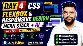 Day 4 Complete CSS Tutorial | MERN + AI Full Course 🔴 LIVE | CSS From Scratch to Advanced