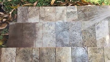 Rust Stain Blast Off --Rinsing Stone Steps