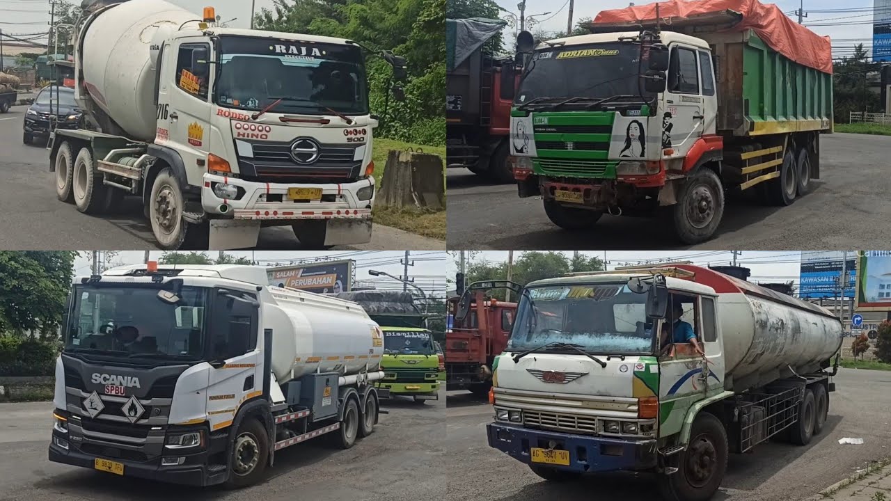 Truck Spottting Indonesia | Concrete Truck, Dump Truck, Scania Shell Gas Tanker