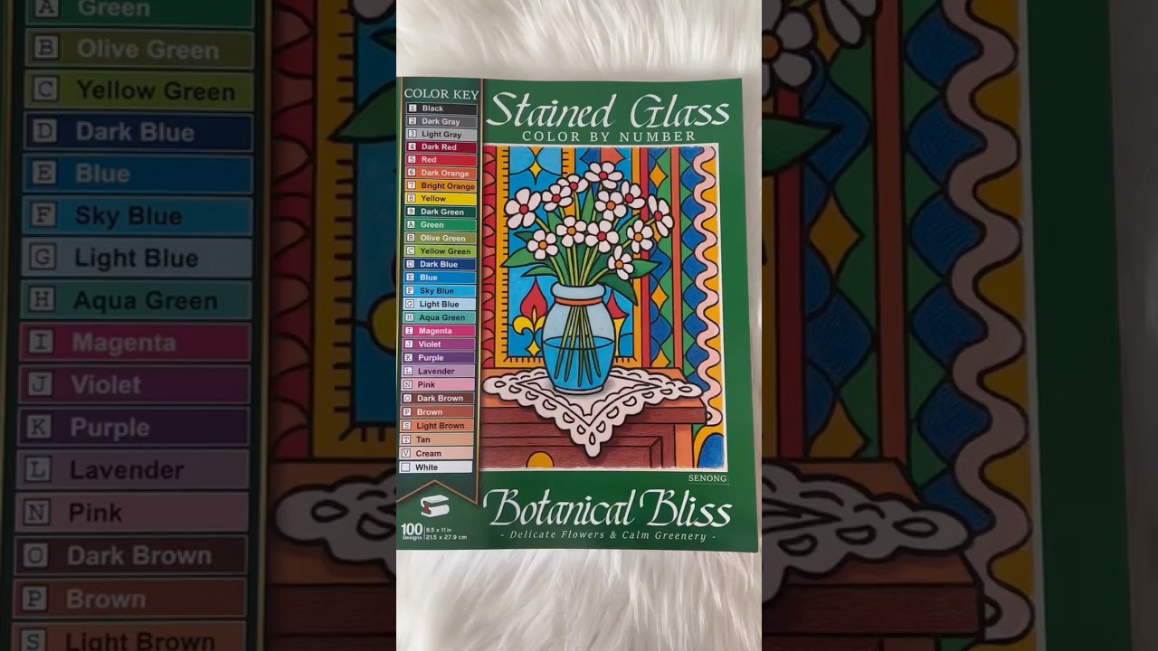 Stained Glass | Botanical Bliss Color By Number Coloring Book | Sen Ong | Flip Through