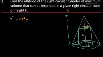 Find the altitude of the right circular of maximum volume that  can be inscribed in a given right