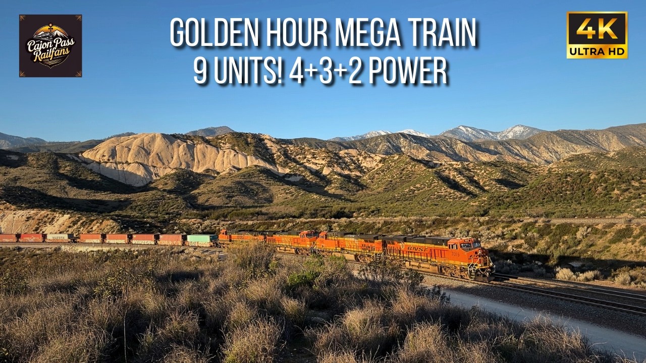 Blazing Sunrise Power! 9‑Unit BNSF Monster at Walker