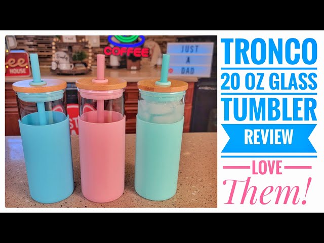 Tronco 20oz Glass Tumbler Glass Water Bottle Straw Silicone Protective  Sleeve