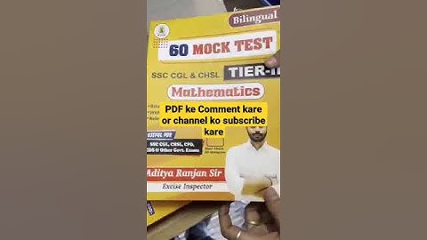 Aditya Ranjan Sir 60 Mock Test book pdf free download @sscpdf