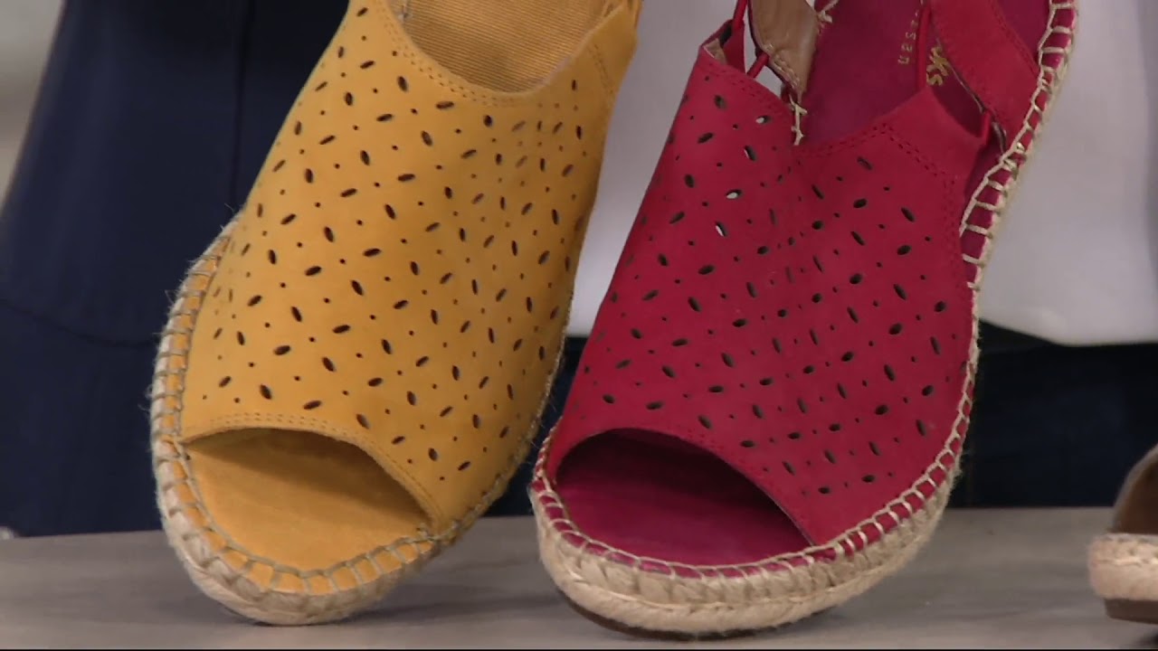 Clarks Artisan Leather Espadrille Wedge Sandals - Petrina Gail on QVC -  YouTube