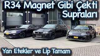 R34 GT-R' a Yan Eteklerini ve Motor Korumasını Takıyoruz, Kırık Yeri Yapıyoruz | Japonic