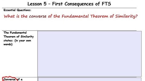 G8M3 Lesson 5 on First Consequences of FTS