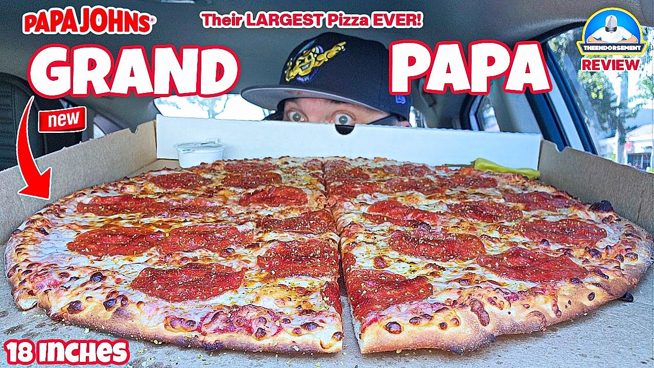 Обзор пиццы Papa John's® Grand Papa! 🍕 | НОВАЯ XXL-пицца 45 см! 📏 | theendorsement