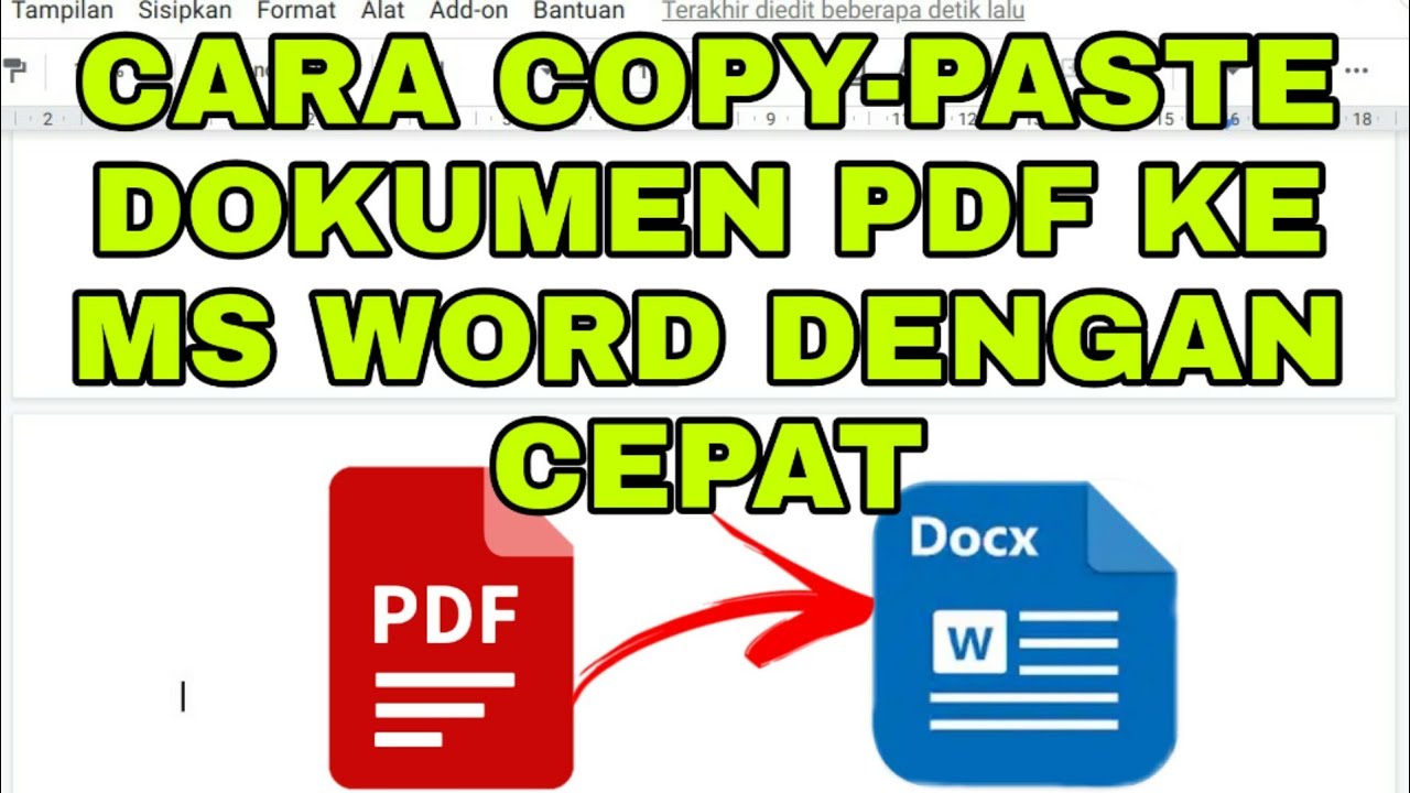Cara Cepat Copy Paste PDF ke Word - YouTube