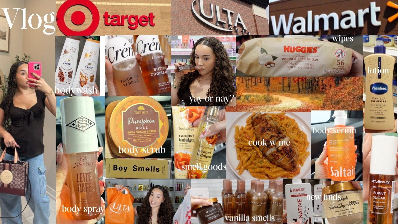 vlog- fall hygiene shopping @walmart/target/ulta ($500 +fragrance +body oils  +scrubs +lotions +etc.