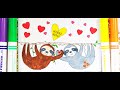 Valentine&#39;s Special | Coloring with Sloth | Día de San Valentín | वैलेंटाइन्स विशेष | عيد الحب خاص