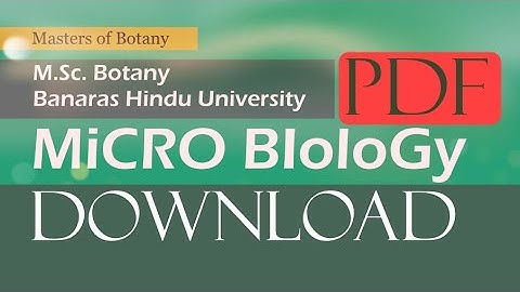 Download PDF | Microbiology | Solved | BHU M.Sc. Botany Entrance Exam (2008-2020)