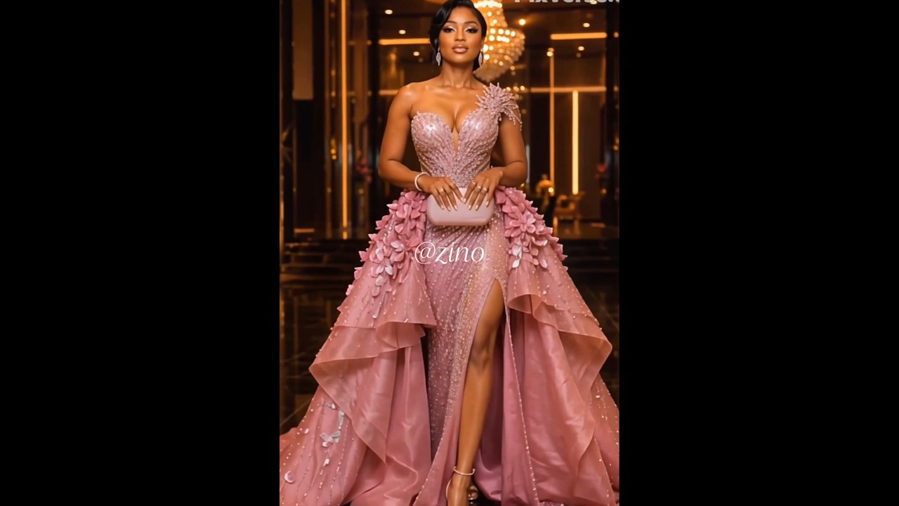 Luxury Pink Couture Dress Animation ✨ #AfricanFashion