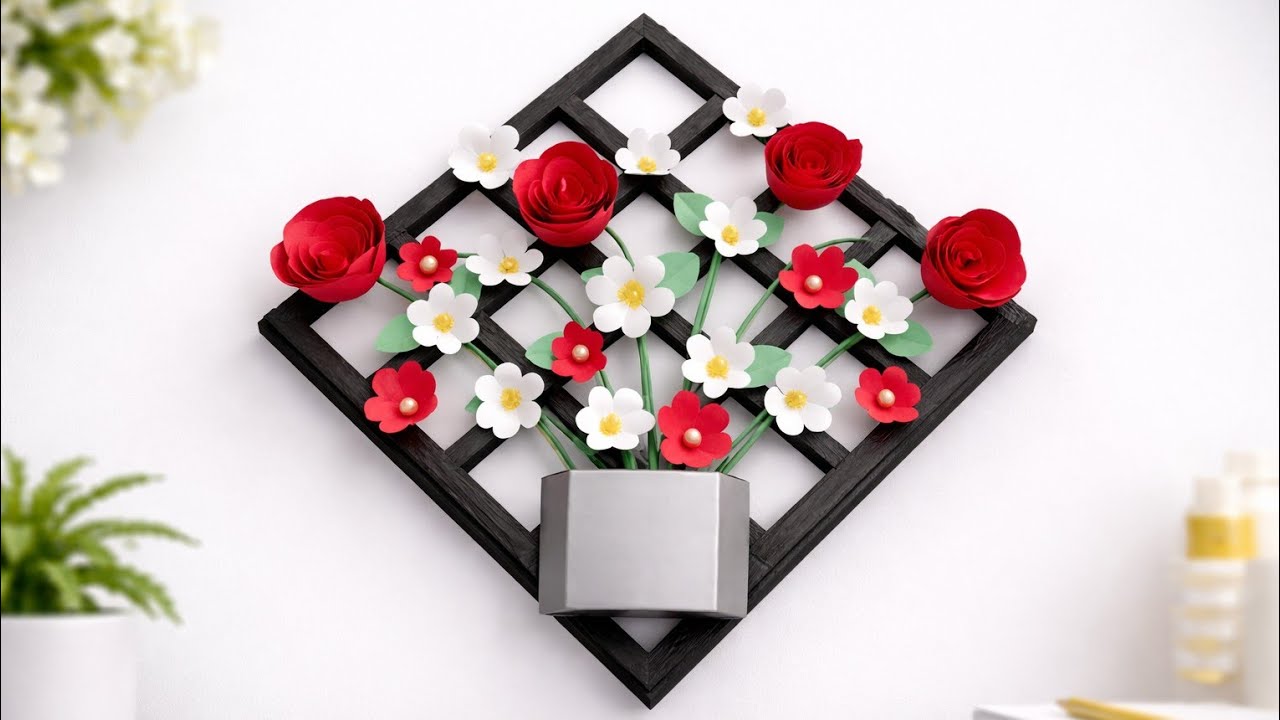  DIY Paper Flower Wall Hanging 🌸 | Wall hanging craft✨