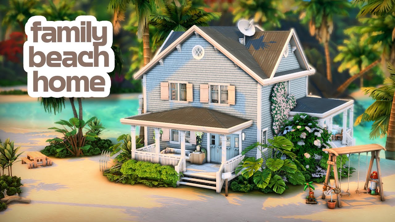 Family Home on the Beach 🌊 || The Sims 4 Speed Build 🏡