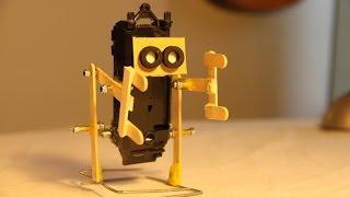 How to make a walking robot with moving arms #1 Ice cream stick biped