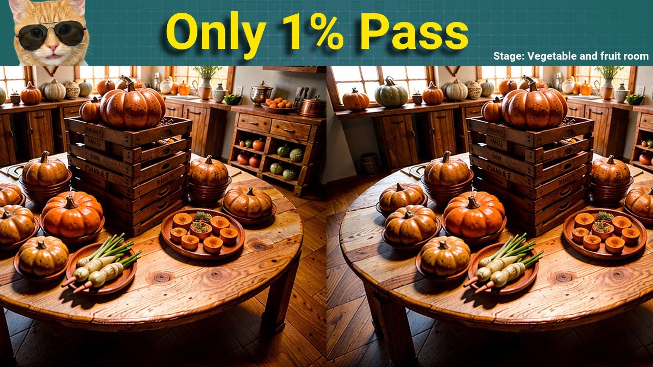 Visual Attention: Spot the Difference Level 1 to 8 (Fresh Market)