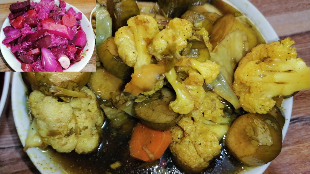 للاكلات عراقيه طرشي مشكل وطرشي احمر ومايعفن ابد عندي سر والله يومي ويناكل