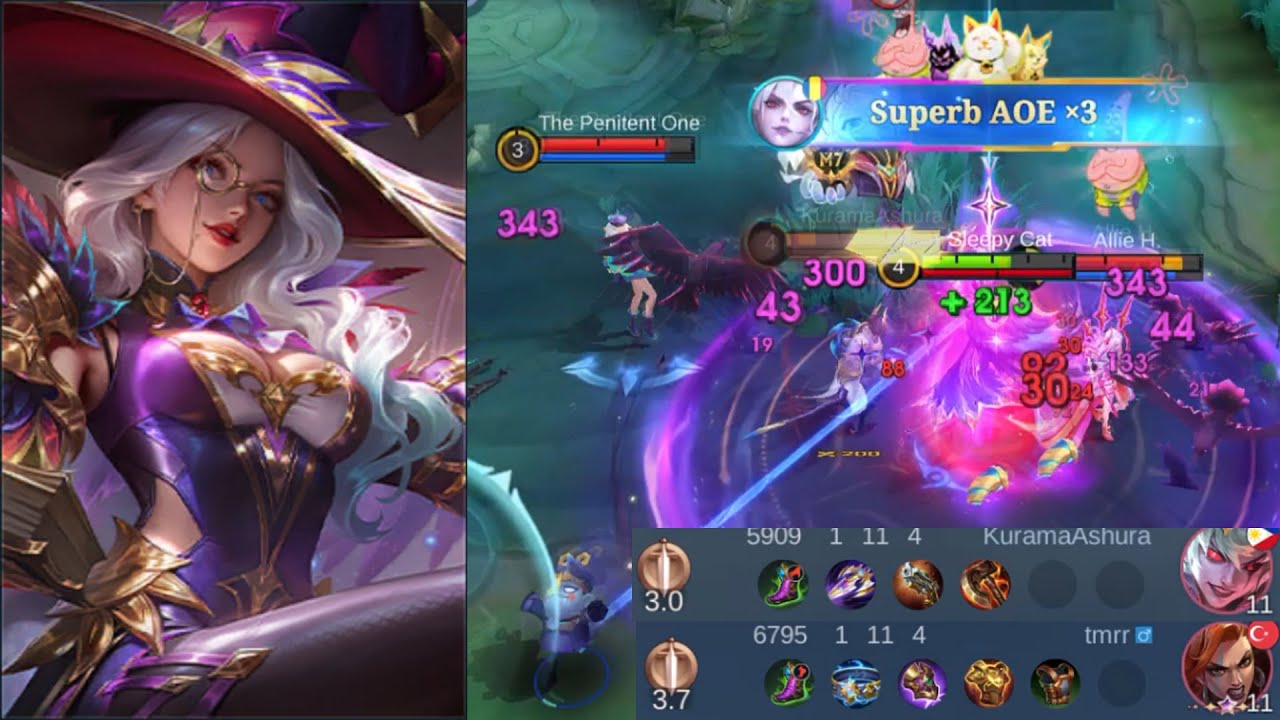 Алиса, учительница волшебства, проводит урок для Диррота и Хильды — Мобильные легенды