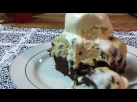 Brownie With Cookie Dough Frosting And Vanilla Ice Cream-11-08-2015