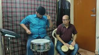 (Shorts) Father Son Rhythm Solo - Snare with Brushes and Bongo