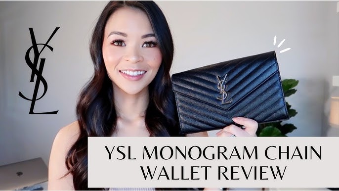 YSL Saint Laurent Classic Monogram Wallet on Chain Crossbody Matelasse—BLACK