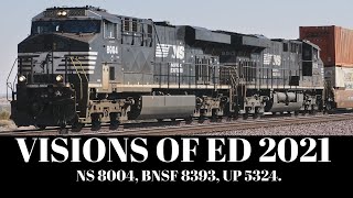 NS Intermodal Train - BNSF Mixed Freight Train & UP Empty Coal Train