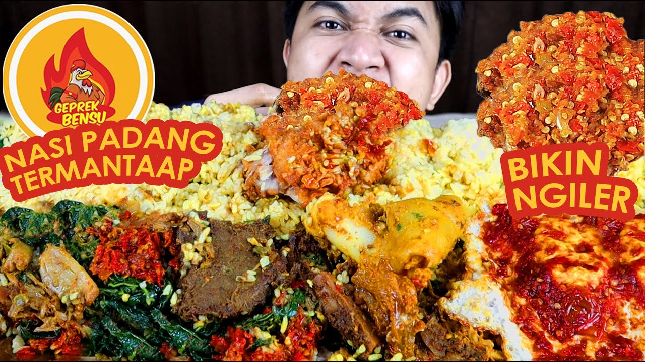 MUKBANG NASI PADANG RENDANG DAN KIKIL + AYAM GEPREK BENSU LV 10 GILA NIKMATNYA | MUKBANG INDONESIA