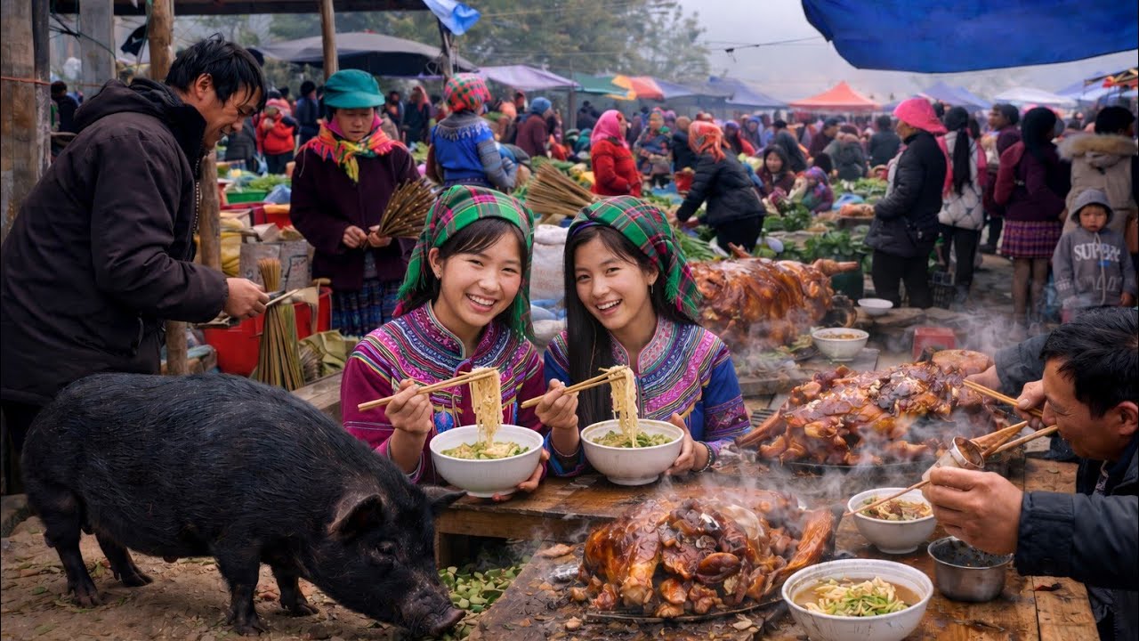 CHỢ TẾT TÂY BẮC  - LÙNG PHÌNH BẮC HÀ | Lợn Cắp Nách, Ẩm Thực Hấp Dẫn, Bà Con Sắm Tết 