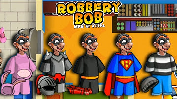 Robbery Bob - All Costumes Funny Video Game Part 4