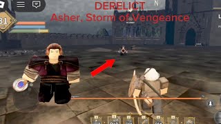 Defeating Asher with oak longbow in mobile(DERELICT)