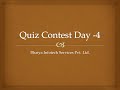 Bhaiya infotech Quiz Contest Phase 1 2026 #day4