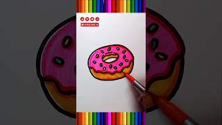 how to coloring a donut #drawing #donuts #coloring #shorts