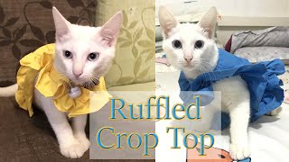 Style 25 : How to make Cat Ruffled Crop Top Clothes | DIY Pet/Cat Dress Clothes | With Pattern