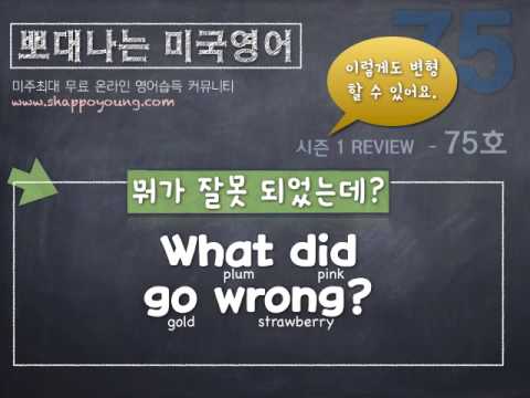샤론 강의 뽀대나는 미국영어 75호- 뭐가 잘못 되었는데?
