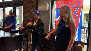 Honoring George Edmondson Jr., “Mr. Two Bits”, during the Florida-UT Martin game at Batch Gastropub
