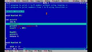 C Program to print numbers from 1 to N without using loops