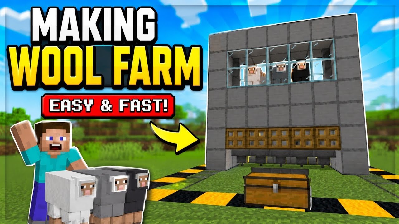 Automatic Wool Farm in Minecraft Bedrock 😱 - YouTube