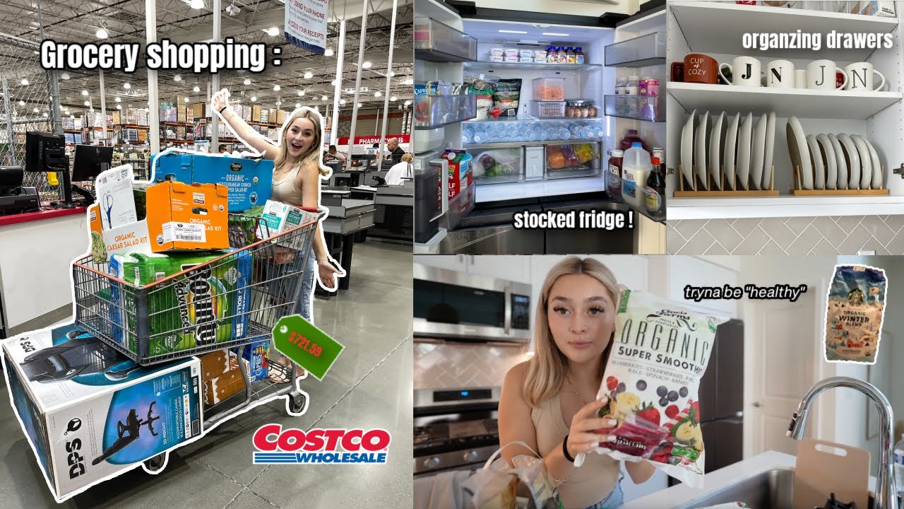 MOVING INTO OUR NEW HOUSE | grocery shopping, fridge RESTOCK, bed installation