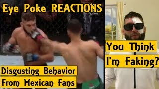 MMA Reacts to Yair Rodriguez vs Jeremy Stephens Eye Poke, Beer Thrown By Fans At UFC Mexico