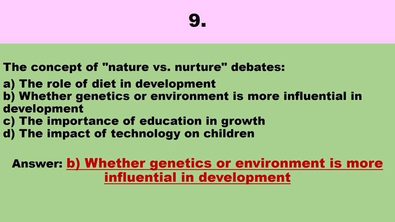 MCQ on Pedagogy, Influence of heredity and environment on child psychology and development