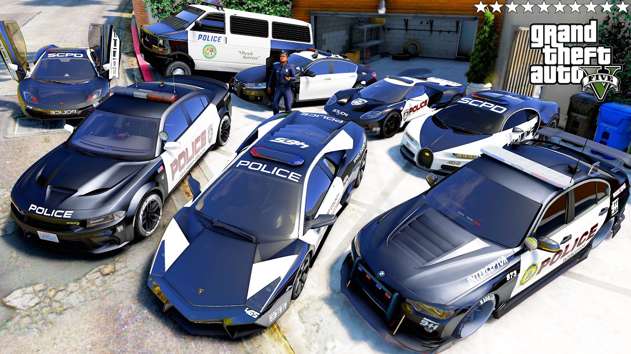 GTA 5 - Franklin Stealing Police Supercars! (Real Life Cars #03)