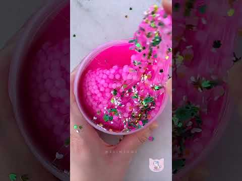 Crunchy Slime ASMR 🍓🐸 Strawberry Frog Squish from Slime City B (clear slushee)