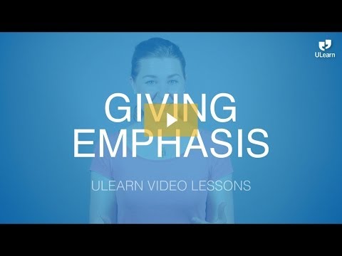 ULearn English School: Upper-Intermediate - GIVING Or CREATING EMPHASIS
