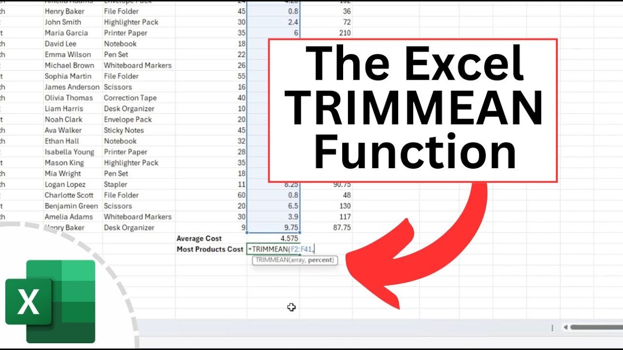 The Excel TRIMMEAN Function - YouTube