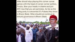 Wike thinks he can dribble Tinubu. Oga you don’t have a party.