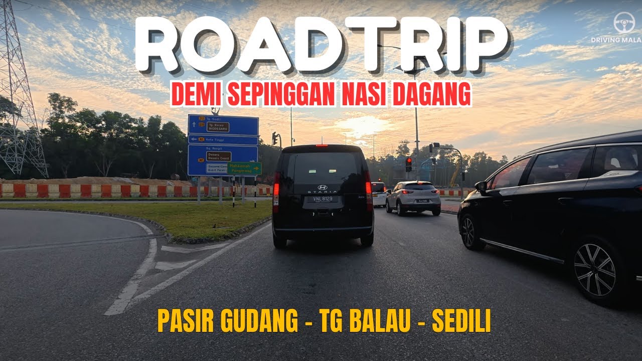 Road Trip ‼️ Pasir Gudang ke Sedili | Sunrise Drive E22 & Tanjung Balau | ASMR Driving Malaysia