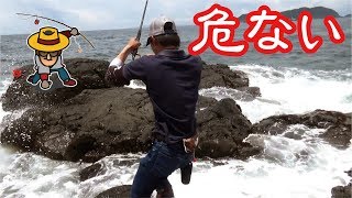 岩場で先まで引きずるイサキ(208話目)
