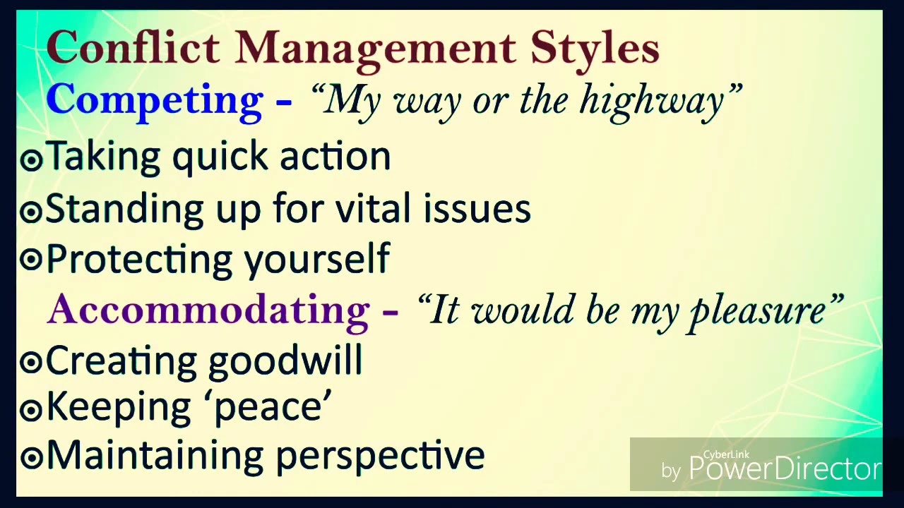 Conflict Management Styles YouTube